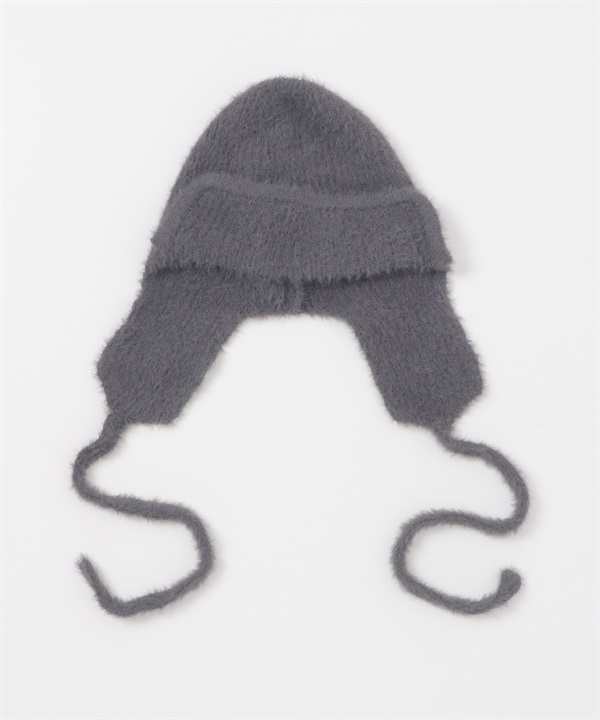 絨毛針織飛行帽(藍灰色-one-其他灰色)