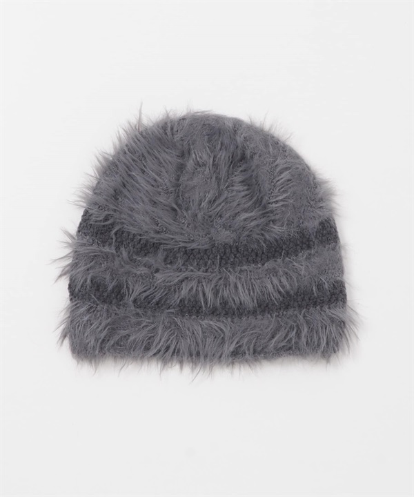 線條設計絨毛針織豆豆帽(炭灰色-one-CHARCOAL GRAY)