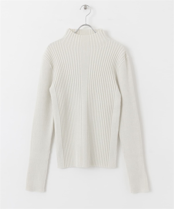 UR TECH illi 不規則羅紋高領針織衫(米色-one-其他白色)