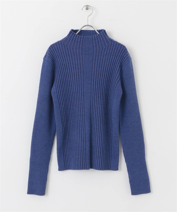 UR TECH illi 不規則羅紋高領針織衫(藍色-one-其他藍色)