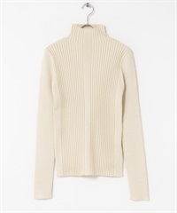 illi 不規則羅紋高領針織衫(象牙白-one-其他白色)