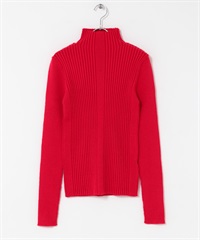 illi 不規則羅紋高領針織衫(紅色-one-其他紅色)