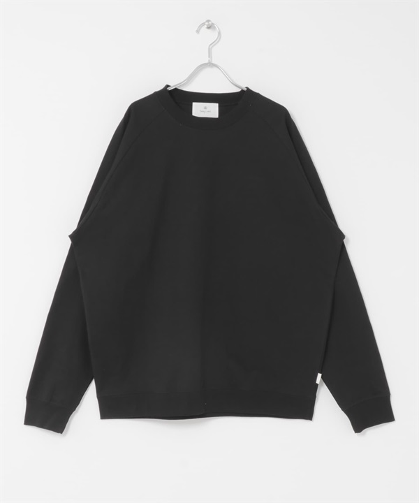 高機能連肩袖T恤(黑色-S)