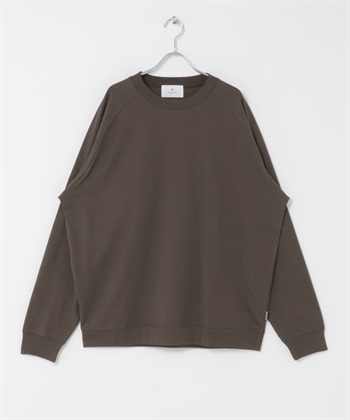 高機能連肩袖T恤(棕色-M-BROWN)