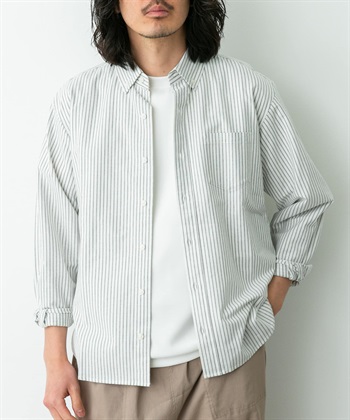 抗菌牛津布扣領長袖襯衫