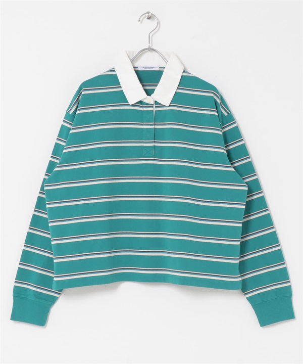 多彩橫紋橄欖球衫(綠色系-FREE-其他綠色)