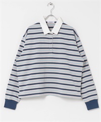 多彩橫紋橄欖球衫(藏青色系-FREE-其他藍色)