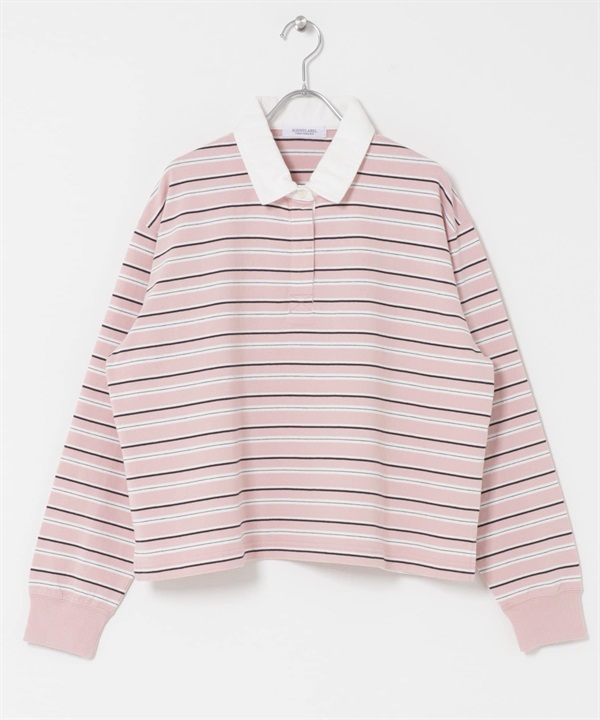 多彩橫紋橄欖球衫(粉紅色系-FREE-其他粉色)