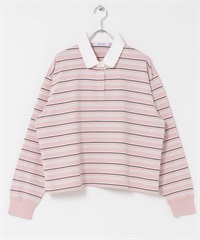 多彩橫紋橄欖球衫(粉紅色系-FREE-其他粉色)