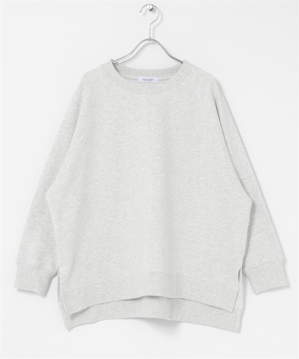 棉質毛圈連肩袖寬版套衫(燕麥色-FREE-OATMEAL)