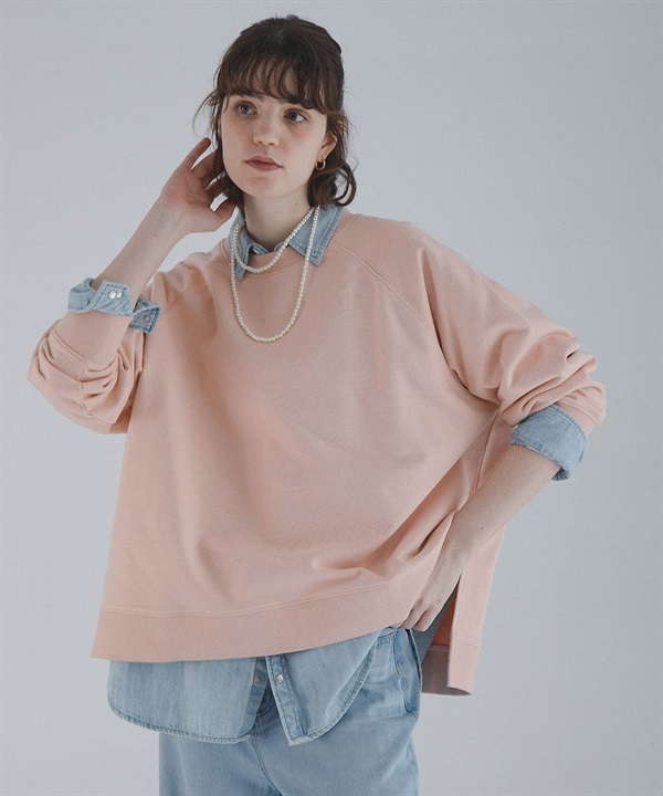 棉質毛圈連肩袖寬版套衫