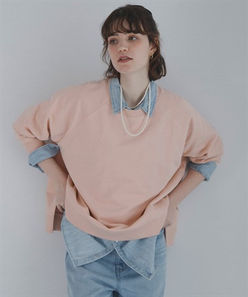 棉質毛圈連肩袖寬版套衫