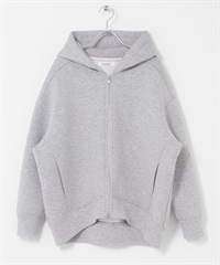 空氣層繭型拉鍊連帽外套(淺灰色-FREE-LIGHT GRAY)