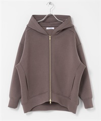 空氣層繭型拉鍊連帽外套(炭灰色-FREE-CHARCOAL GRAY)