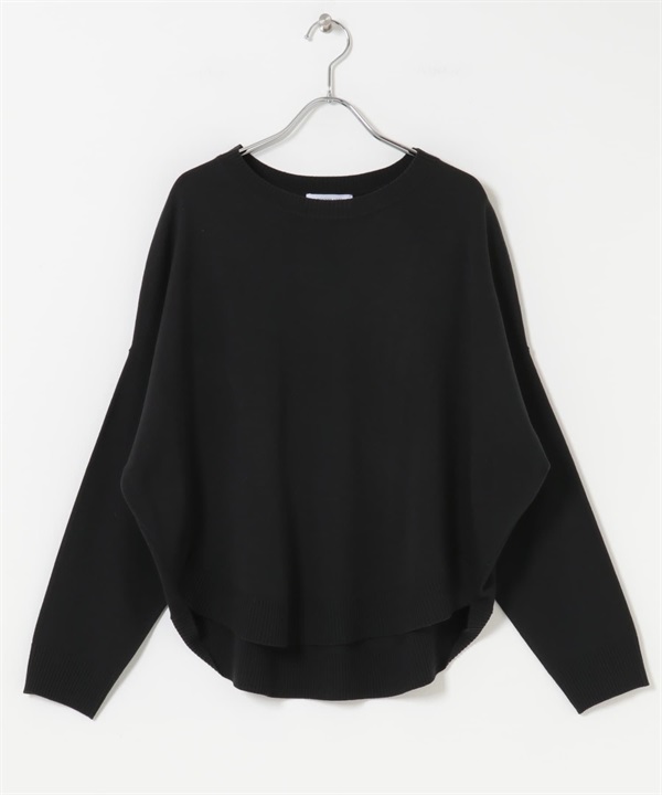 防起毛球繭型針織衫(黑色-FREE-BLACK)