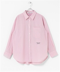 TOYAMEG聯名刺繡襯衫(粉紅色條紋-FREE-其他粉色)