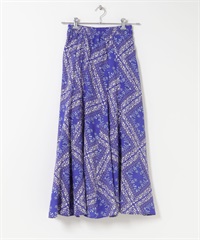 植物印花長裙(藍色系-FREE-BLUE)