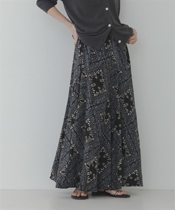 植物印花長裙