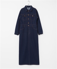 牛仔連身洋裝(靛青色-36-INDIGO BLUE)
