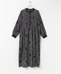 植物印花洋裝(黑色系-FREE-BLACK)