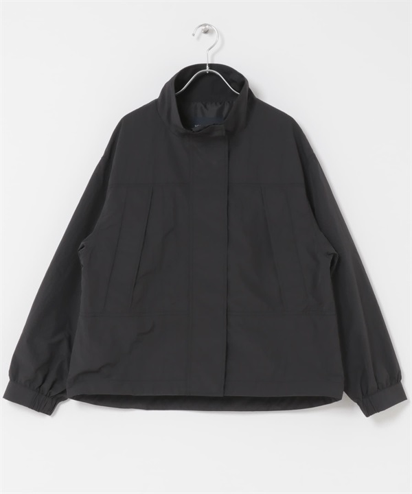 防潑水立領尼龍夾克(黑色-FREE-BLACK)