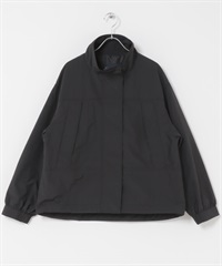 防潑水立領尼龍夾克(黑色-FREE-BLACK)