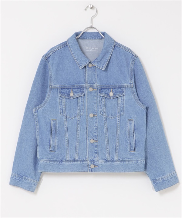 經典短版牛仔外套(淺藍色-FREE-LIGHT INDIGO BLUE)