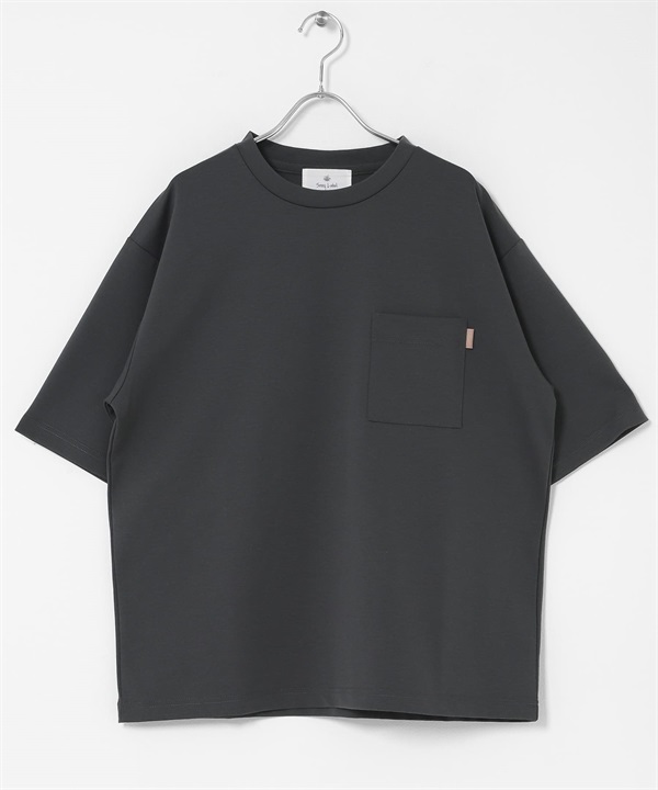 羅馬布口袋短袖T恤(炭灰色-M-CHARCOAL GRAY)