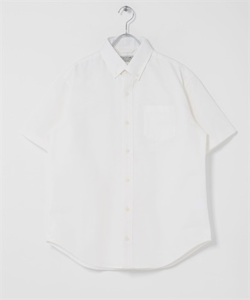 抗菌牛津扣領短袖襯衫(米色-XL)