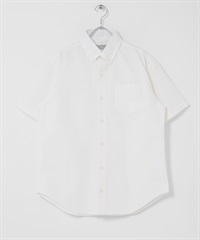 抗菌牛津扣領短袖襯衫(米色-M-OFF WHITE)