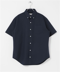 抗菌牛津扣領短袖襯衫(藏青色-M-NAVY)