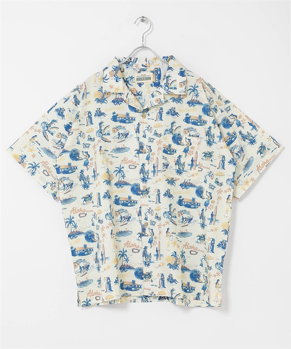 HIROCKSHOW聯名夏威夷襯衫(米色-M-OFF WHITE)