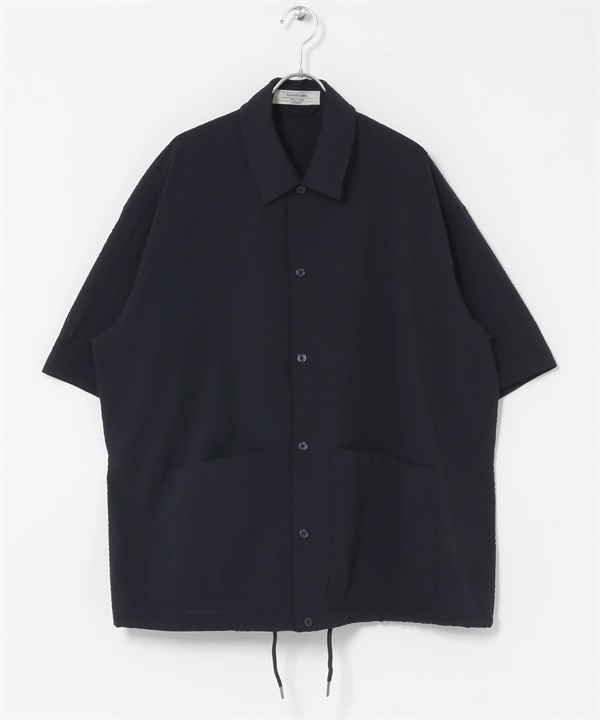 泡泡紗短袖教練襯衫(藏青色-M-NAVY)