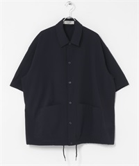 泡泡紗短袖教練襯衫(藏青色-M-NAVY)