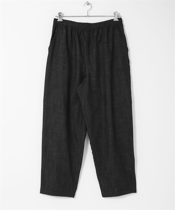 仿牛仔輕便寬褲(黑色-S)