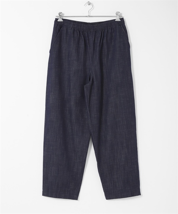 仿牛仔輕便寬褲(藍色-S)