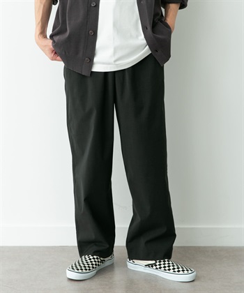 仿亞麻聚酯纖維輕便長褲