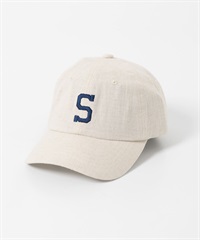 混麻料刺繡棒球帽(膚色-one-BEIGE)