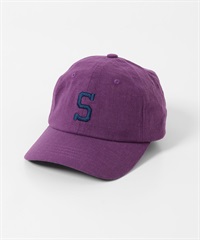 混麻料刺繡棒球帽(紫色-one-PURPLE)