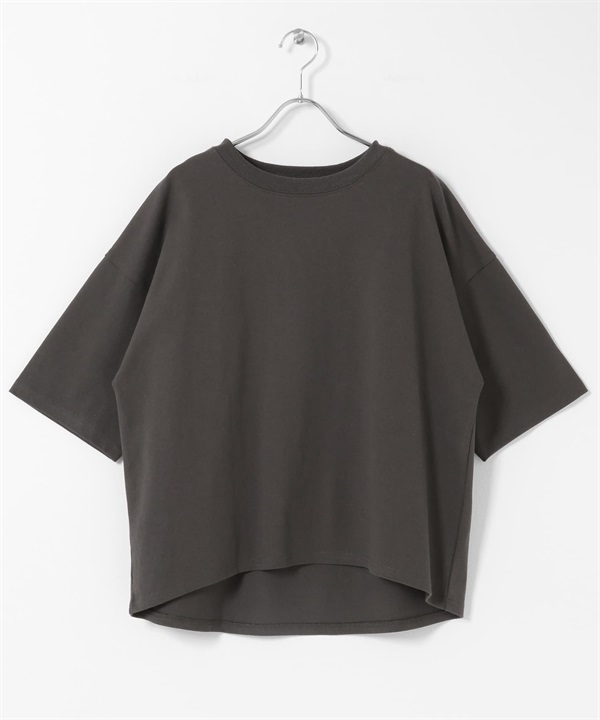 棉質五分袖套衫(炭灰色-FREE-CHARCOAL GRAY)