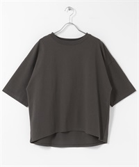 棉質五分袖套衫(炭灰色-FREE-CHARCOAL GRAY)