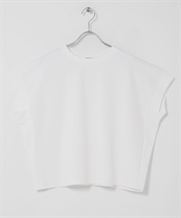 UV CUT涼感法式袖T恤(米色-FREE-OFF WHITE)