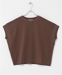 UV CUT涼感法式袖T恤(棕色-FREE-BROWN)