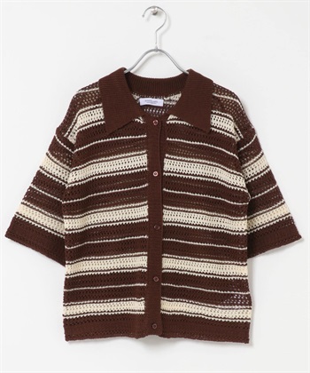 網狀針織寬版襯衫