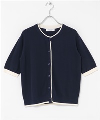 Coolmist 涼感配色圓領開襟衫(藏青色-FREE-NAVY)