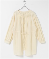 2WAY蝴蝶結設計楊柳紗罩衫(象牙白-FREE-IVORY)