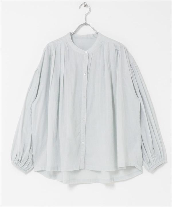 空氣感棉質打褶蓬袖罩衫(薄荷綠-FREE-MINT)