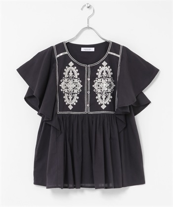 亮片刺繡罩衫(黑色-FREE-BLACK)