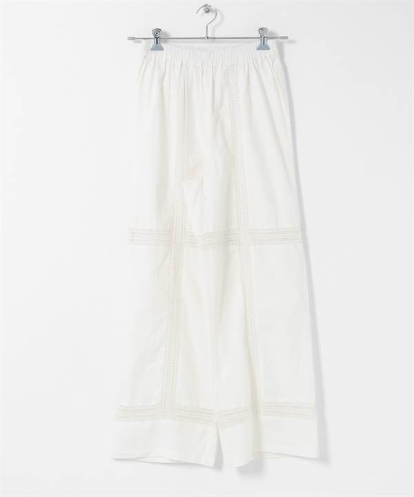 定型蕾絲棉質輕便長褲(原色-FREE-其他白色)