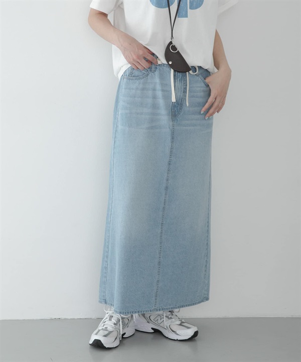 輕量直筒牛仔裙